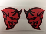 2 RED Dodge Mopar New Demon Decals by SBD Decals (3 Inch)
